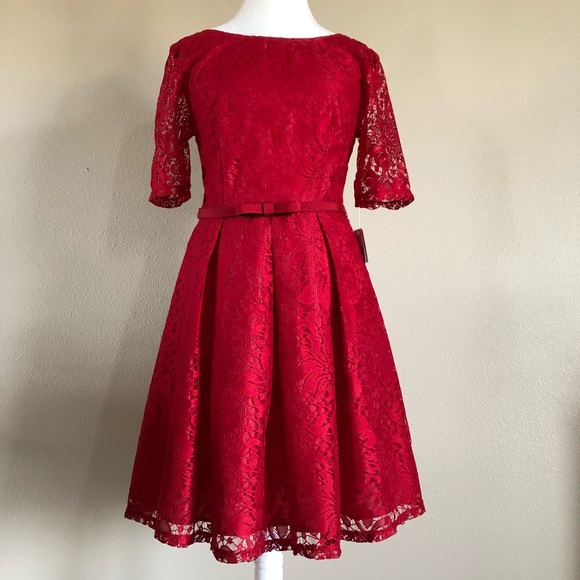 Danny & Nicole Dresses & Skirts - Danny & Nicole Red Lace Dress